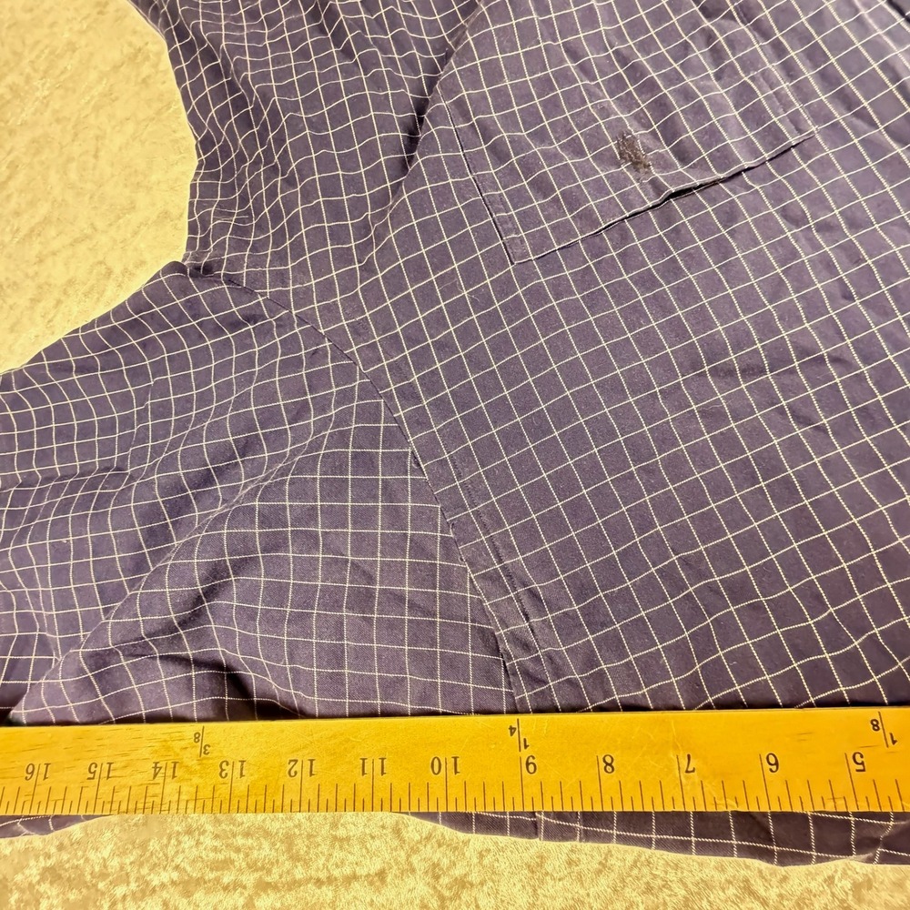 Ralph Lauren Golf Shirt Mens XL Blue White Grid Tilden Cotton Short Sleeve Good - Picture 8 of 11